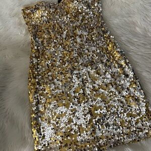 Fredericks of Hollywood Gold  Sequin Dress